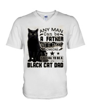 Black Cat Dad V-Neck T-Shirt tile