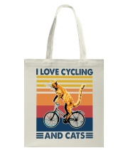 I Love Cycling And Cats Tote Bag tile