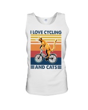 I Love Cycling And Cats Unisex Tank tile