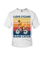 I Love Cycling And Cats Youth T-Shirt tile