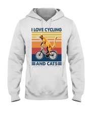 I Love Cycling And Cats Hooded Sweatshirt tile