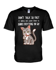 Don't Talk So Fast V-Neck T-Shirt tile