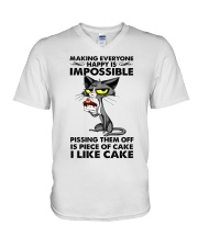 Pissing Them Off Is Piece Of Cake I Like Cake V-Neck T-Shirt tile