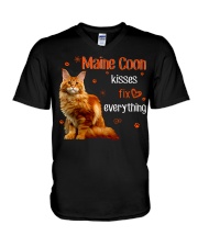 Maine Coon Kisses Fix Everything V-Neck T-Shirt tile