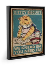 Kittzy Biscuits We Knead Em You Need Em Floating Framed Canvas Prints Black tile
