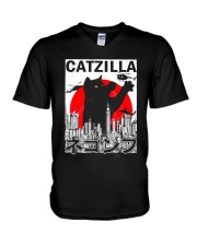 Catzilla V-Neck T-Shirt tile