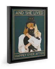 And She Lived Happily Ever After Style 2 Floating Framed Canvas Prints Black tile