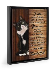 I Am Tuxedo Cat Floating Framed Canvas Prints Black tile