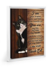 I Am Tuxedo Cat Floating Framed Canvas Prints White tile