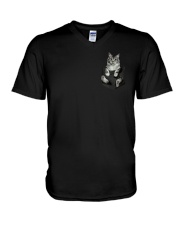 Maine Coon Cat Pocket V-Neck T-Shirt tile
