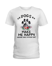 Dogs Make Me Happy Ladies T-Shirt tile