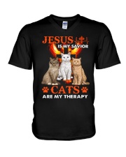 Jesus Is My Savior V-Neck T-Shirt tile