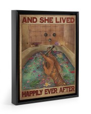 And She Lived Happily Ever After Floating Framed Canvas Prints Black tile