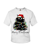 Black Cat Merry Fluffmas Youth T-Shirt tile