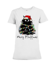 Black Cat Merry Fluffmas Premium Fit Ladies Tee tile