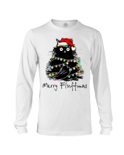 Black Cat Merry Fluffmas Long Sleeve Tee tile