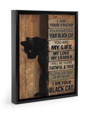 I Am Your Black Cat Floating Framed Canvas Prints Black tile