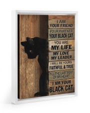 I Am Your Black Cat Floating Framed Canvas Prints White tile