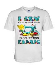 I Sew But My Favorite Hobby Is Collecting Fabric V-Neck T-Shirt tile