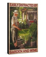 Easily distracted by garden and wine poster Gallery Wrapped Canvas Prints tile