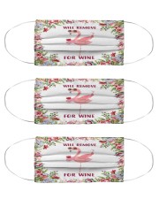 Flamingo will remove for wine mask Cloth Face Mask - 3 Pack front