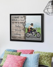 Biker I want to hold your hand say riding poster 14x11 Black Floating Framed Canvas Prints aos-floating-framed-canvas-pgw-14x11-black-lifestyle-front-01