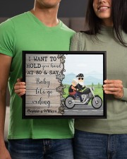 Biker I want to hold your hand say riding poster 14x11 Black Floating Framed Canvas Prints aos-floating-framed-canvas-pgw-14x11-black-lifestyle-front-17