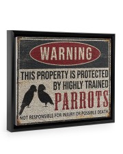 Parrots warning this property is protected poster 14x11 Black Floating Framed Canvas Prints thumbnail