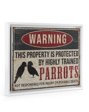 Parrots warning this property is protected poster 14x11 White Floating Framed Canvas Prints thumbnail