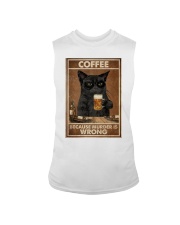 Cat Coffee because murder is wrong shirt Sleeveless Tee tile