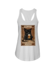 Cat Coffee because murder is wrong shirt Ladies Flowy Tank tile
