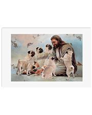 God surrounded by Pug angels Poster 24x16 Poster front