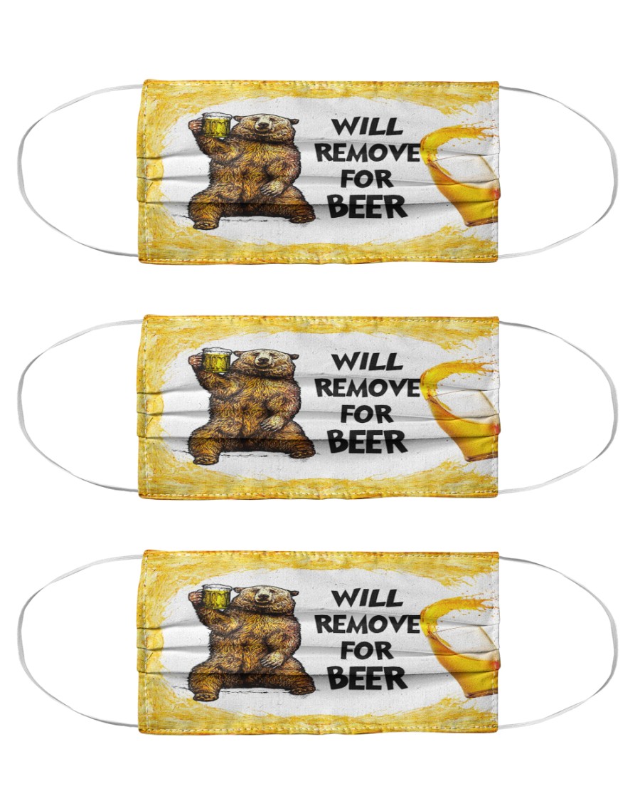 Bear will remove for beer face mask Cloth Face Mask - 3 Pack