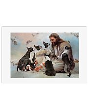 God surrounded by Boston Terrier angels Poster 24x16 Poster front