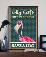 Flamingo why hello sweet cheeks have a seat poster 11x17 Poster lifestyle-poster-2