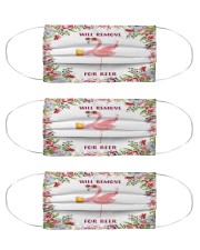 Flamingo will remove for beer face mask Cloth Face Mask - 3 Pack front