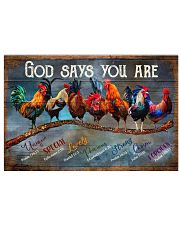 Rooster god says you are poster 24x16 Poster front