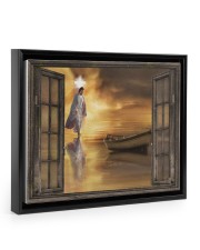 Jesus through the window poster 14x11 Black Floating Framed Canvas Prints thumbnail