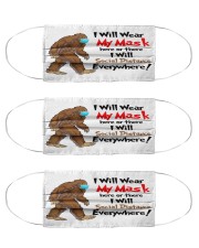 Bigfoot I will wear my mask here or there Cloth Face Mask - 3 Pack front