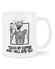 Skeleton skull Touch my coffee I will bite you mug Mug front