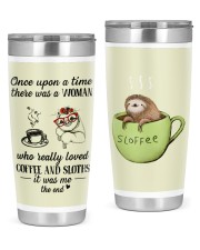 A woman who really loved coffe and sloths tumbler 20oz Tumbler front