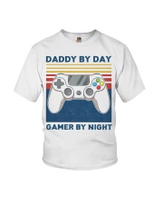 Daddy by day gamer by night shirt Youth T-Shirt tile