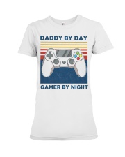 Daddy by day gamer by night shirt Premium Fit Ladies Tee tile