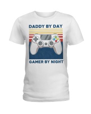 Daddy by day gamer by night shirt Ladies T-Shirt tile