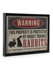 Rabbits warning this property is protected poster 14x11 Black Floating Framed Canvas Prints thumbnail