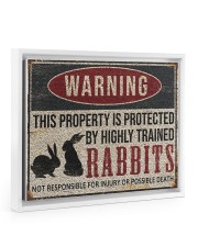 Rabbits warning this property is protected poster 14x11 White Floating Framed Canvas Prints thumbnail