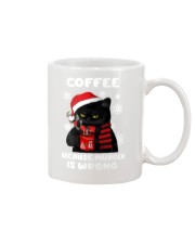 Black cat coffee because murder is wrong mug Mug tile