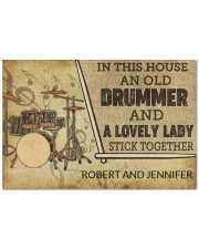 Drummer and a lovely lady doormat Doormat 22.5" x 15" front