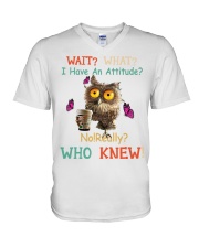 Wait What hirt V-Neck T-Shirt tile