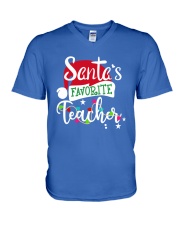 SANTAS FAVORITE - TEACHER V-Neck T-Shirt tile